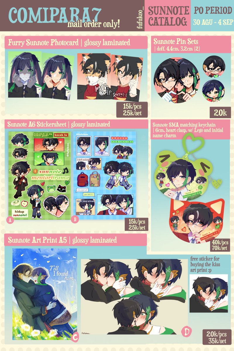 fufukoo_'s tweet photo. [ 🩷+ 🔁 appreciated! ]

 ★  FUFUKOO_ CMPR7 CATALOG  ★

🗓️ 30 Agus - 4 September 
📦 Mail orders only! (via checkout 🍊)
🔗 https://t.co/q5Kc5lMIhU

P*VV, sunnote, ALNST, Sonic, subtle pride, original (makanan)

Kalo ada yg msh kurang jelas boleh nanya ya! (˶˃ ᵕ ˂˶) (1/3) https://t.co/bqHwBrNjMP
