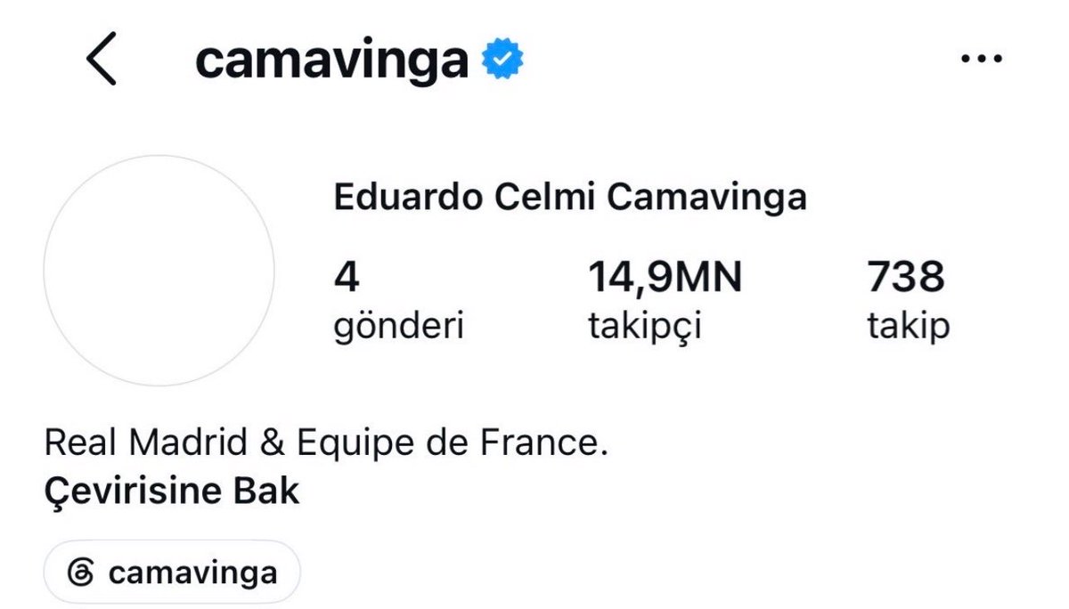 contexterim's tweet photo. Camavinga profil fotoğrafını beyaza çevirmiş. https://t.co/dBbfTHVYxg
