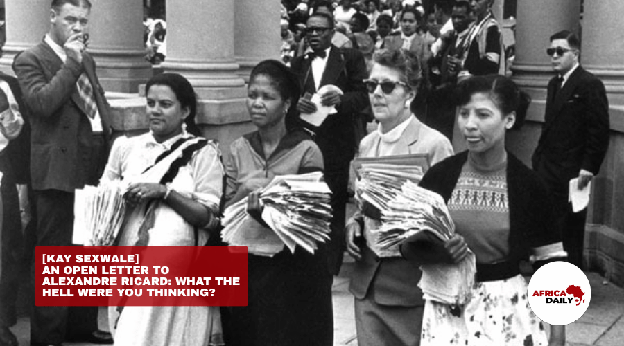 AfricaDailyZA's tweet photo. [Kay Sexwale] An open letter to Alexandre Ricard: What the hell were you thinking? https://t.co/lOl1c4seQJ

#Africadaily #KaySexwale #TheGlenlivet #WomensMarch https://t.co/LmB0a7apSl