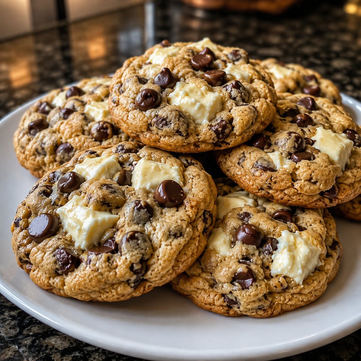 Cheflorarecipes's tweet photo. Ghost Cheesecake Chocolate Chip Cookies

Ingredients:

• 2¼ cups all-purpose flour
• ½ tsp baking soda
• ½ tsp salt
• ¾ cup unsalted butter, softened
• ¾ cup brown sugar
• ½ cup granulated sugar
• 1 large egg + 1 egg yolk
• 2 tsp vanilla extract
• 1½ cups chocolate chips
Cheesecake Filling:
• 8 oz (225 g) cream cheese, softened
• ¼ cup granulated sugar
• ½ tsp vanilla extract

Instructions:

Mix cream cheese, sugar, and vanilla until smooth. Scoop small portions and freeze for 20–30 minutes.
Whisk flour, baking soda, and salt together.
Beat butter with brown and granulated sugar until creamy. Mix in the egg, yolk, and vanilla.
Gradually add the dry ingredients, then fold in the chocolate chips.
Flatten a scoop of cookie dough, place frozen cheesecake filling in the center, and completely wrap it with dough.
Place on a parchment-lined baking sheet and chill for 15–20 minutes.
Bake at 350°F (175°C) for 11–14 minutes, until the edges are golden and the centers are still soft.
Let cool for 10 minutes before serving.

 Crispy edges, gooey chocolate chips, and a creamy cheesecake surprise inside!✨✨