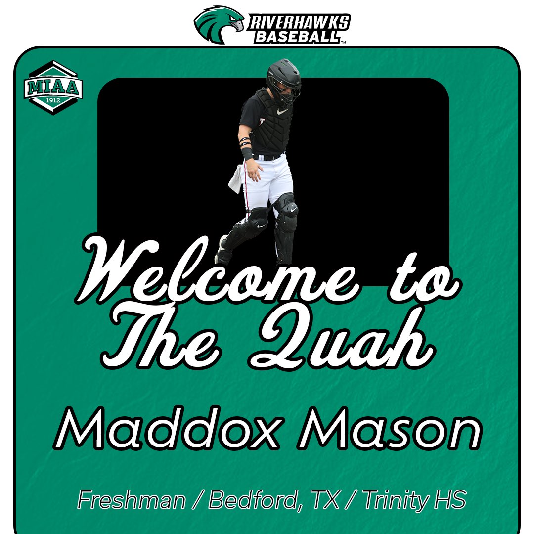 RiverHawksBSB's tweet photo. Next Up!

Maddox Mason- Bedford, TX 

#RiseHigh | #TeamNSU https://t.co/mIags06wtT