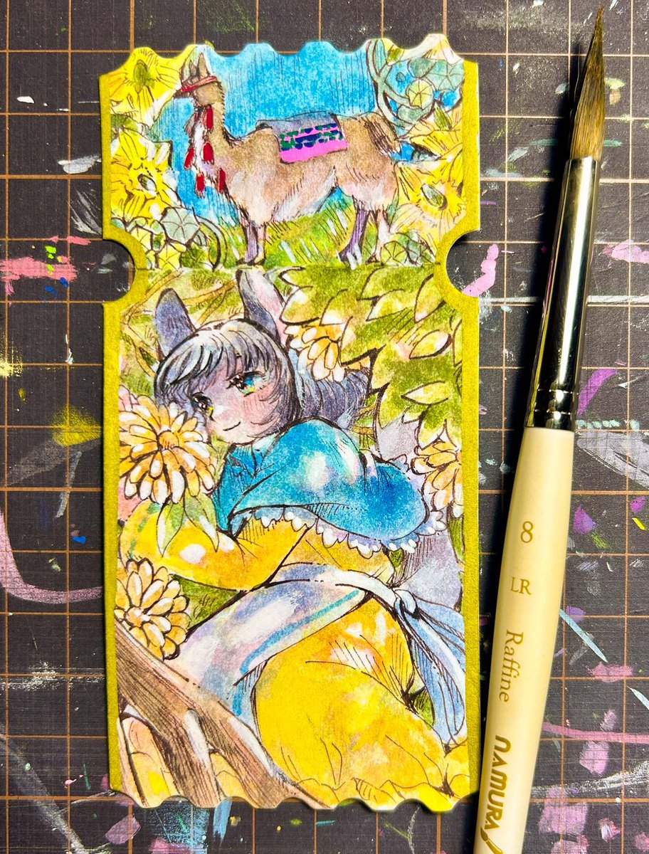 moria739's tweet photo. @TTC33295076 お時間がありましたら、これらの作品を観て頂けたら、嬉しいです😌
チケット風の水彩紙に絵を描きました🖌️
よく見ると点線があり、切り離せるようになっています〜💪 https://t.co/Y66tEoIYa7