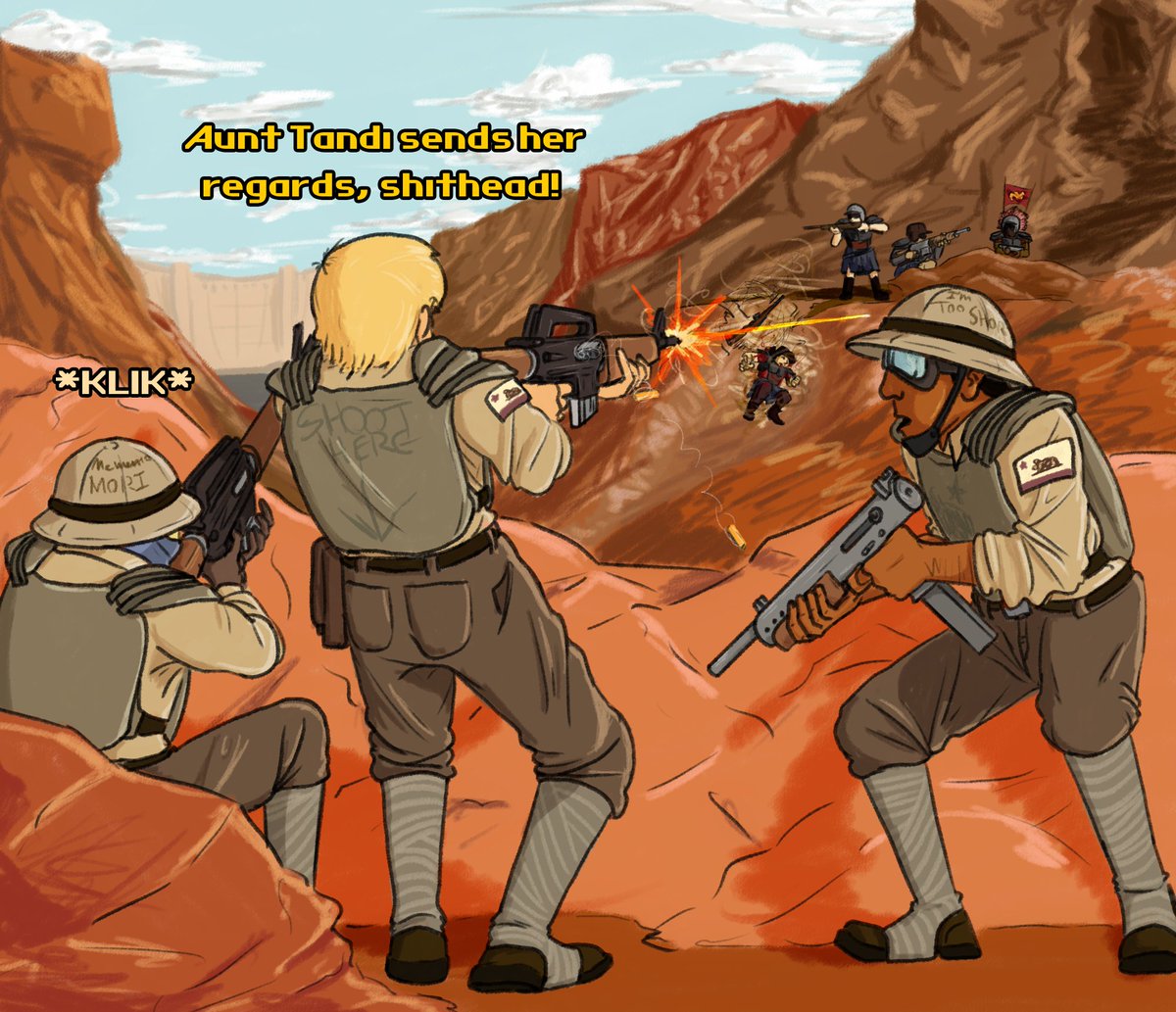 michaelisveryv's tweet photo. Just one of several small border clashes between scouting parties from the New California Republic and Ceasar's Legion. https://t.co/QyE6MVyxGx