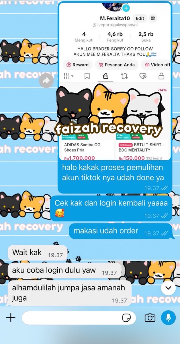 tequeromia_cw7's tweet photo. JASA PEMULIHAN AKUN/DELETE AKUN, PROSES FAST &amp; BERGARANSI 

KENDALA :#zonajajan
•PULIHKAN CHT WA LAMA
•JASA SADAP WA/IG
•LUPA PASWORD &amp; LUPA DATA2
•JASA HAPUS AKUN ALL SOSMED
•JASA PULIHKAN AKUN ALL GAME
GOGGLE ,GMAIL,INSTAGRAM,TWITER, FB,TIKTOK,DLL #zonauang

THX WA DI BIOO https://t.co/312InhzlWy