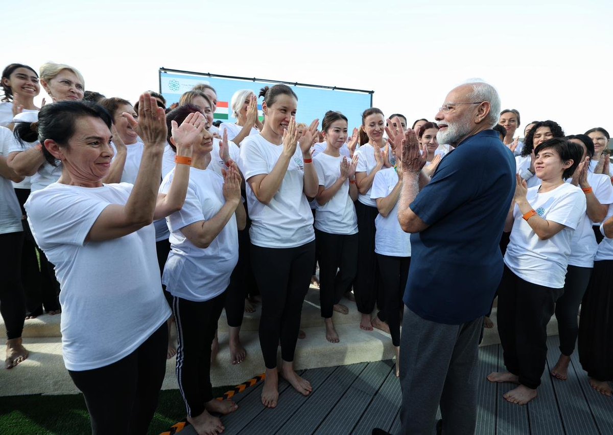 narendramodi's tweet photo. Uzbekistan was a proud participant in the first ever World Yogasana Championship held in Ahmedabad earlier this year. Some of the medalists were also present today. They came back with great memories of India and the Championship.

I commend the Yoga Federation of Uzbekistan for their work towards making Yoga popular.
