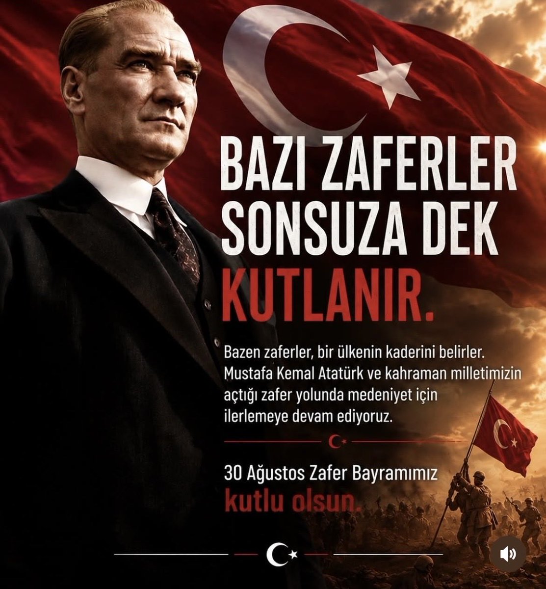 arbir2017's tweet photo. 30 AĞUSTOS ZAFER BAYRAMIMIZIN 104. YILI KUTLU OLSUN🇹🇷
Bağımsızlığımız için mücadele edip Vatanımızda özgürce nefes almamızı sağlayan Cumhuriyetimizin kurucusu Gazi Mustafa Kemal ATATÜRK başta olmak üzere tüm kahraman silah arkadaşlarını saygı, minnet ve rahmetle anıyorum 🇹🇷 https://t.co/wJORU9YLX0