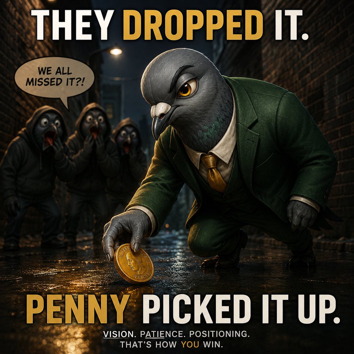 Degenerate_kev's tweet photo. Using the original bio of the pigeonsπ
#GenerousPenny + $PPGN
They all missed itβ¦..and he picked it up https://t.co/yZvkndWclz