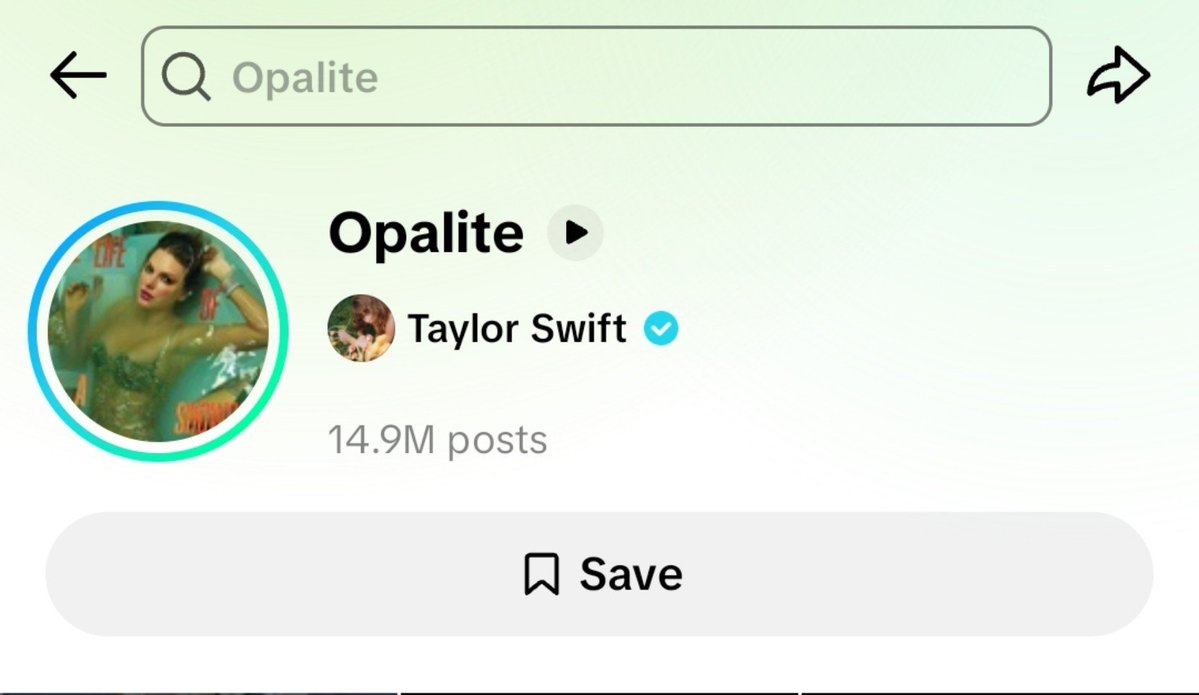 luvcruelsummer's tweet photo. Damn. The sound of Opalite has think many posts on tiktok??!! That's crazy 🤯🤯 https://t.co/2T9pdDe31J