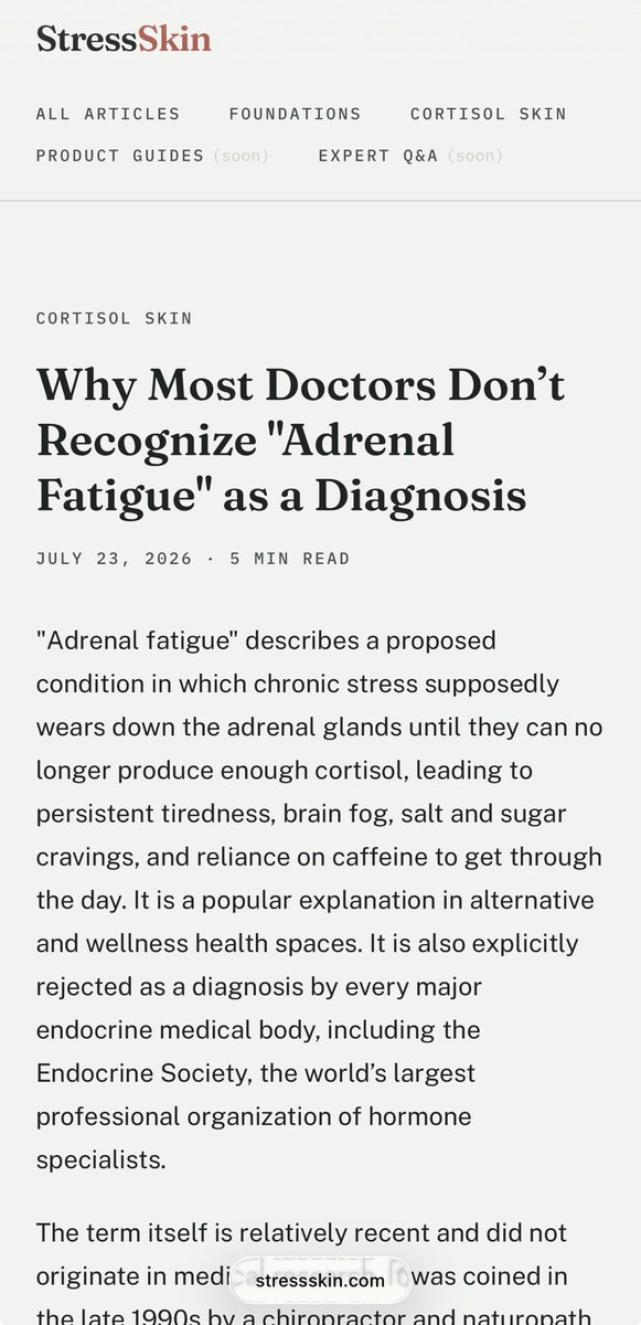 StressSkin's tweet photo. Why Most Doctors Don’t Recognize "Adrenal Fatigue" as a Diagnosis

https://t.co/RnPTmglCQ0

#stressskin #skin #SkinHealth #cortisolface #health https://t.co/BpqFJUQqlA