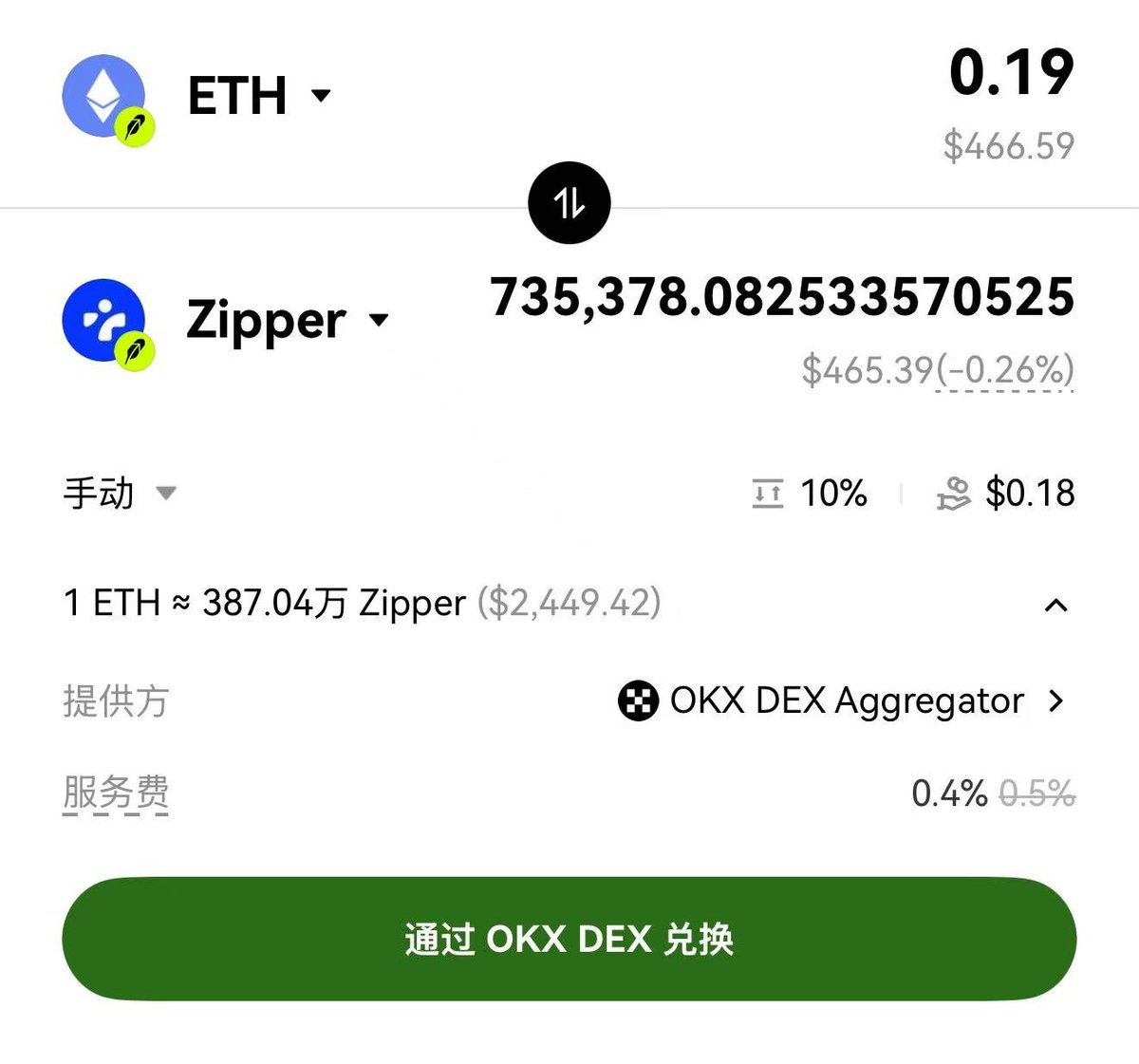Meme_Hunter_A's tweet photo. 看到不少KOL 宣传罗宾链炒meme容易赚钱，不那么PVP。于是准备去Robinhood链体验一下。我的个神！看这动则10%的交易滑点，真是伤不起，没法愉快地玩耍！ https://t.co/FqyzUYuoUn