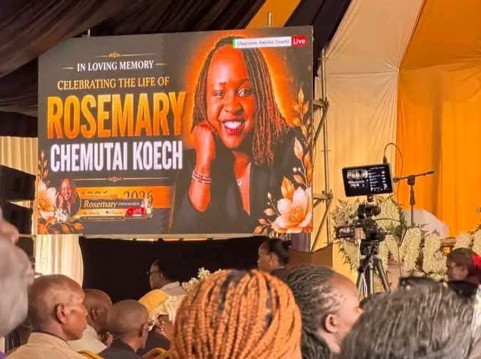 KyaloFactFile's tweet photo. Despite the court stopping the burial of KCB executive Rosemary Chemutai; the family of Chemutai has hurriedly buried Chemu at her parent's home in Kericho.

Her husband Mr Kevin Migwe Kimwatu had moved to court to stop the burial saying he has all the rights to rest her wife saying thy didn't divorce.

Some lawyers now saying that if the court will be satisfied with Mr Kevin Migwe presentation her body might be exhumed to be buried by Migwe.

Hapa Yetu ni Macho.