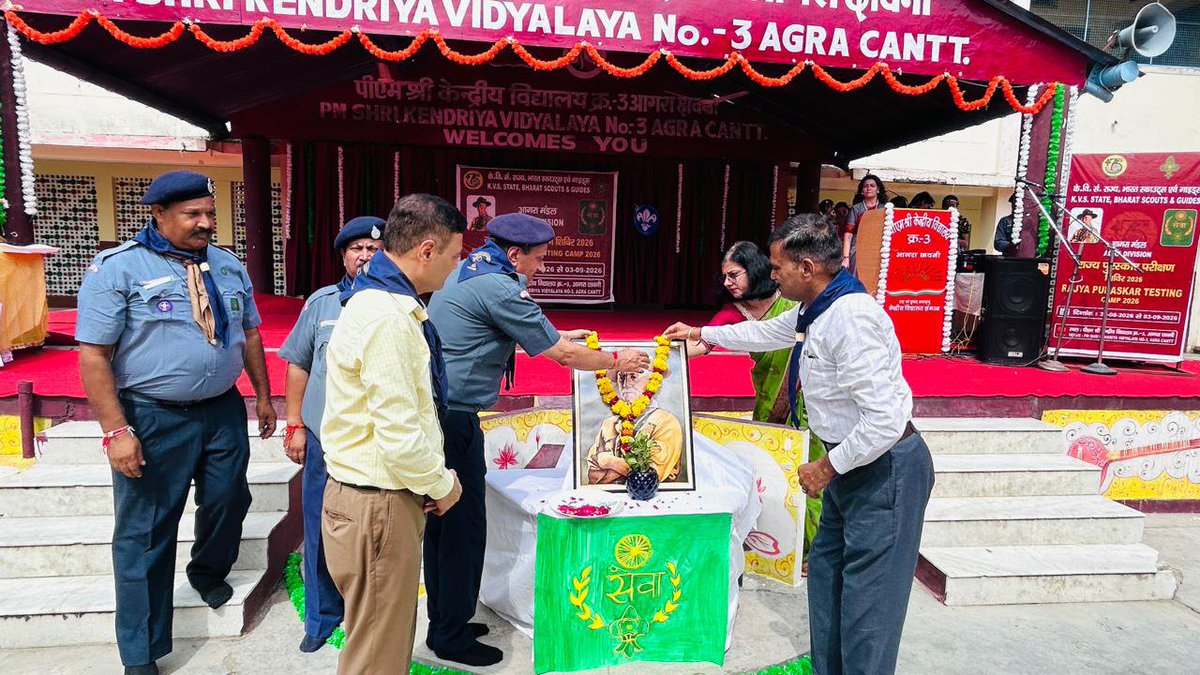 kv3agra's tweet photo. 🏕️ राज्य पुरस्कार परीक्षण स्काउट शिविर–2026
कार्यक्रम में मुख्य अतिथि श्री राजकुमार (सहायक आयुक्त) KVS RO AGRA द्वारा, दीप प्रज्वलन कर कार्यक्रम का शुभारंभ किया।
एवं छात्राओं ने सरस्वती वंदना, स्वागत गीत, सांस्कृतिक कार्यक्रम किया, 🌿🎗️ https://t.co/G2qx9Bm6Af