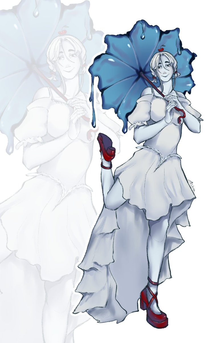 M1z3ria's tweet photo. #humanization of Blue Jelly Cake🧊🍒 #characterdesign #digitalart #foodart https://t.co/Tjf44ieLDN