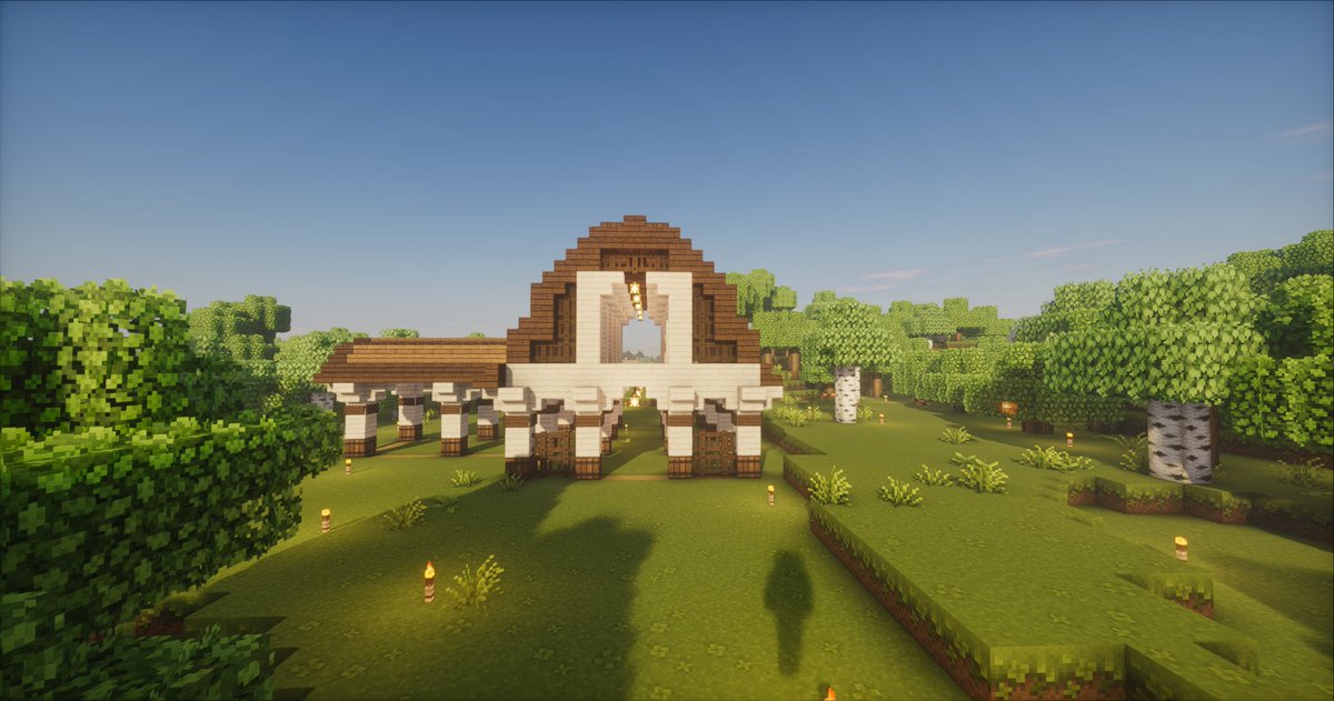 mico__craft's tweet photo. 屋内の牧場を作ってるんだけど、ここまできて屋根高すぎたなと思って修正します💦😭

ここまでやったのに、、、と
ここまでやったから、、、の間で揺れ動くのもまた建築の楽しみかなと✨

#Minecraft #マイクラ建築 https://t.co/U923cS4xNH