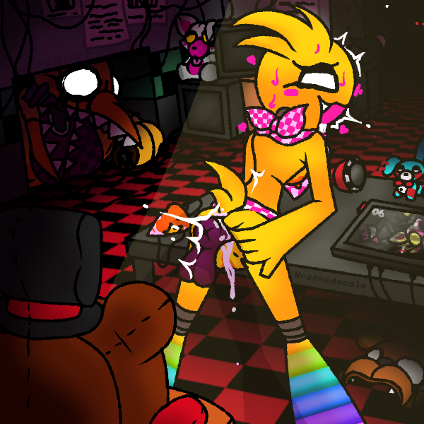 Wrennedoodle's tweet photo. "E-enjoy yourself while you can, Nightguard! You're not getting to 6AM~"
More FNAF 2 art in the style from before! I adored making this one if it isnt obvious! X3
Requested by @scaliescum, But I hope you like it too! https://t.co/D4KK16o17m