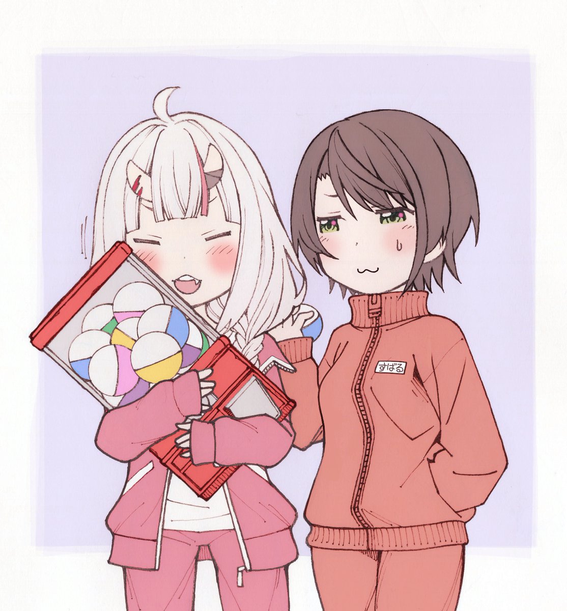 negitoro_gk's tweet photo. ジャージ姉妹
＃プロテインザスバル　＃百鬼絵巻 https://t.co/jgrKJ7T2BF
