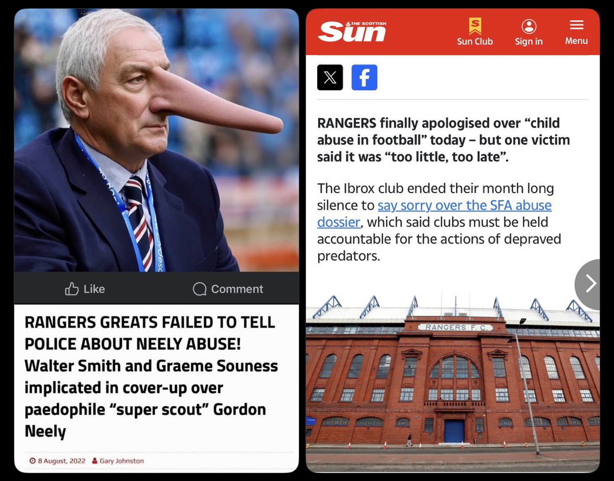 WalterNoseAll's tweet photo. @DANNYSDUGMURPHY The police are about to turn IBROX into PEDOBROX FC. Their two heros no less 😂😂😂👌 https://t.co/6zg4tle4qR