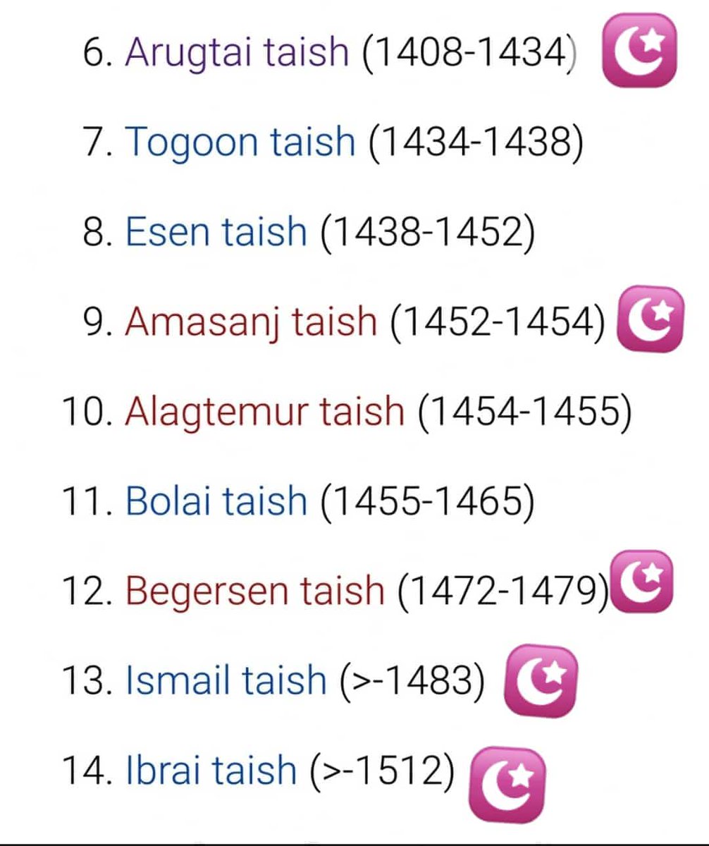 onbatay's tweet photo. Kuzey Yuan hanedanı (Moğolistan hanlığı) Müslüman taishiler https://t.co/mXusX2tahY