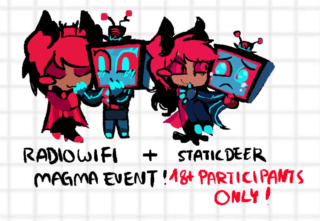 voxtekEmployee's tweet photo. the magma is open! please find the link below!

we would appreciate if you tagged your art with #radiowifi and #staticdeer when you post it, to popularise the tag! please note this magma is 18+ only

https://t.co/8JgHqoftzl https://t.co/f1HkgCXQ02