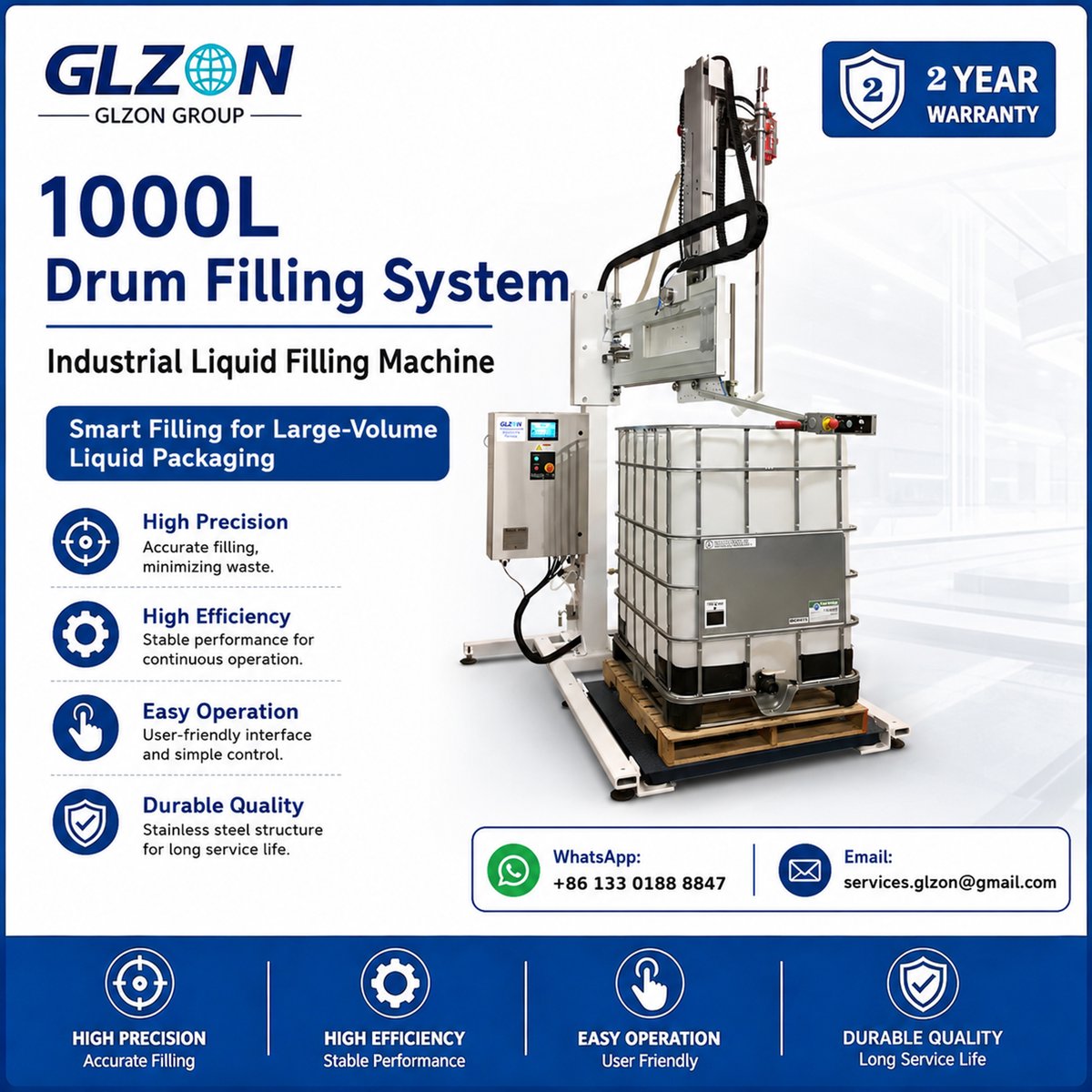 GlzonM's tweet photo. π± WhatsApp: +86 133 0188 8847
π§ Email: services.glzon@gmail.com
#AutomaticDrumFillingMachine #NetWeightFillingMachine #200LDrumFillingMachine #1000LIBCFillingMachine #IBCToteFillingMachine #DrumFillingMachine #WeighingFillingMachine https://t.co/fR2NpWyp2k