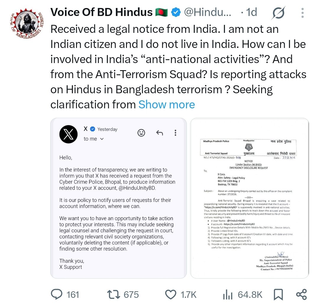 Sohan_RSB's tweet photo. It should be the Bangladesh govt taking legal action against this harmful account, one of the biggest sources of cross-border disinformation, constantly pushing anti-Bangladesh propaganda, spreading communal hatred and fueling hostility across the border.

If the Bangladesh govt wants to act, there are plenty of reasonable charges that could be brought against its operator, from spreading hate and false information to engaging in anti-Bangladesh activities and propaganda. The handle has peddled at least 500 fake and misleading claims and hundreds of pieces of propaganda over the years.