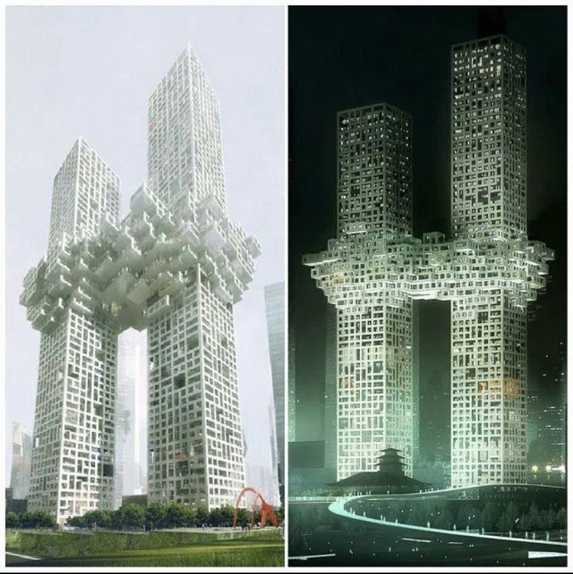 pmamtraveller's tweet photo. "The Cloud," a canceled twin-skyscraper concept designed in 2011 for Seoul, South Korea https://t.co/OvsTqDwNk8
