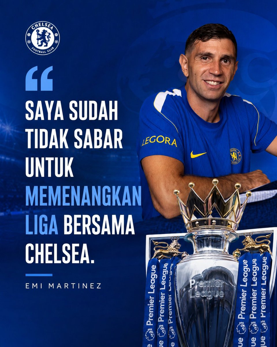 idextratime's tweet photo. Emi Martínez mengatakan bahwa ia yakin akan memenangkan trofi bersama Chelsea.

“Ini adalah klub yang selalu memenangkan gelar… jadi saya rasa kami sangat cocok satu sama lain.
Saya suka menantang diri saya sendiri. Dan saya sudah tidak sabar untuk memenangkan liga bersama Chelsea.”

📝 via @JacobsBen