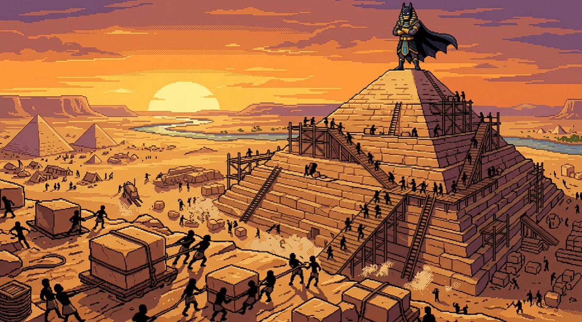 Pharaohbroker's tweet photo. A pyramid isn't built in one day.  

Neither is an empire.

The response so far has been insane 17,000+ entries already in.

Safe to say the WL form got absolutely obliterated by bots

We're working through them now, filtering out the bots so real holders get real spots.

For the next 24 hours: comment + retweet this post = guaranteed WL spot.  

The arena is being built.

Brick by brick.

press the follow button and turn the notis on