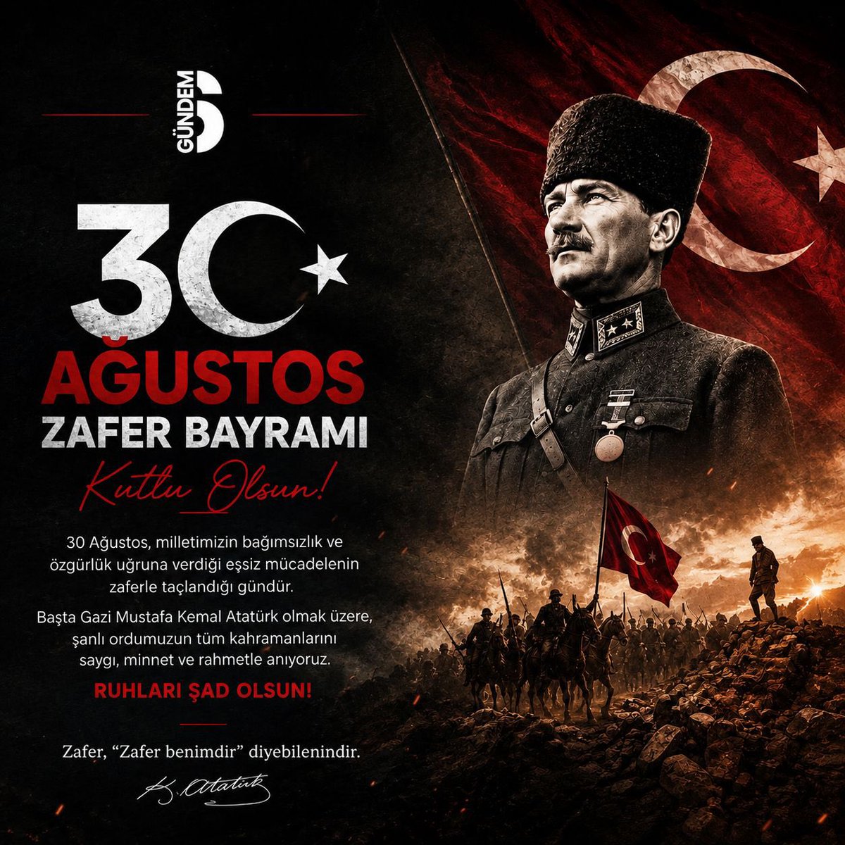 gundem6tr's tweet photo. 30 Ağustos Zafer Bayramımız kutlu olsun! 🇹🇷

#30AğustosZaferBayramı https://t.co/lVa5WjJmCt