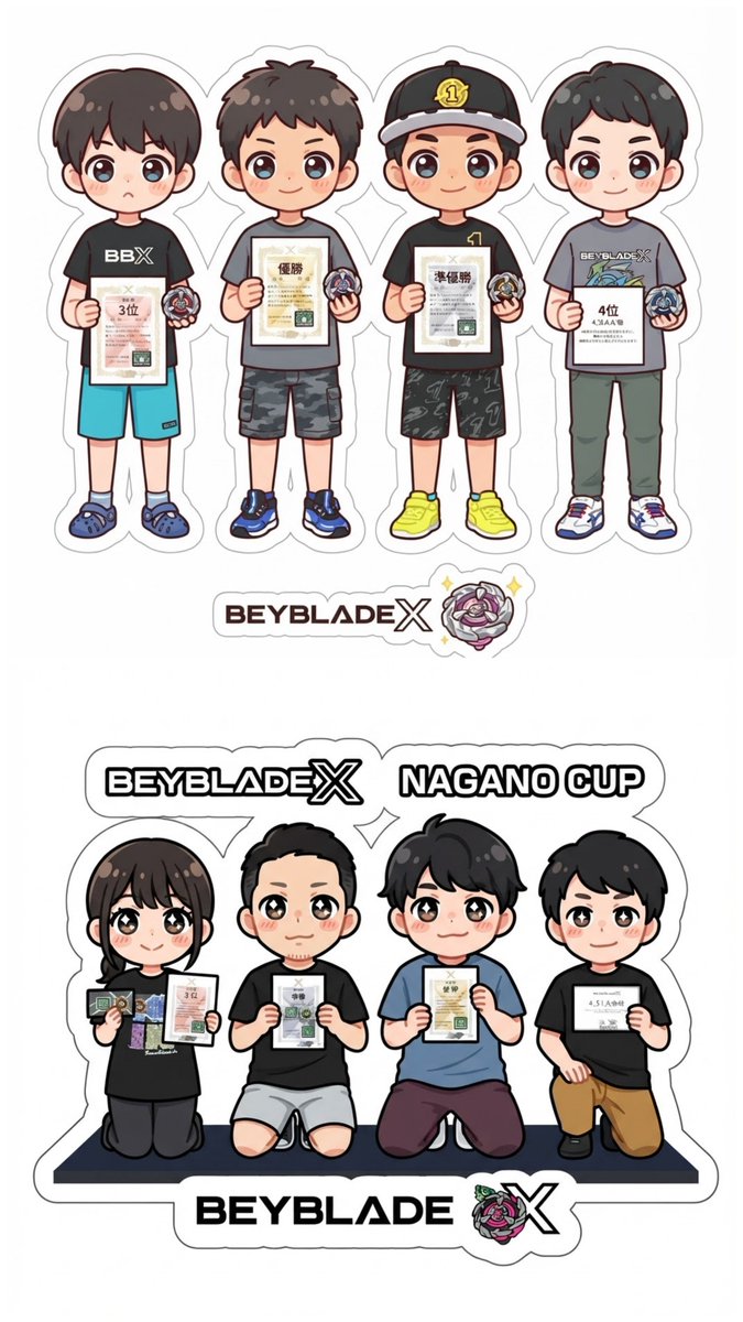 HM05015072's tweet photo. 本日も無事ベイブレードX S1イベント「NAGANO CUP DX」開催終了できました🙌

入賞者発表🎉

レギュラー
1️⃣タクミ
2️⃣リヒト
3️⃣イチゴ
4️⃣RITO

オープン
1️⃣むらぴ
2️⃣かっちゃん
3️⃣なっちゃん
4️⃣そうたろうパパ

チーム
1️⃣⑤
2️⃣④
3️⃣⑥
4️⃣③

今回特設ステージで決勝トーナメント開催👍️

ご参加感謝😌 https://t.co/3k3rHWYdu7