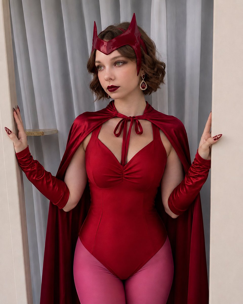 SinedGH's tweet photo. Emma Myers makes such a cute Scarlet Witch
#ememyers 
#emmamyers 
#scarletwitch https://t.co/uJ5XZbZCiK