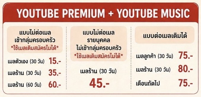 anullir's tweet photo. 🐈 𝗬𝗼𝘂𝘁𝘂𝗯𝗲 & 𝗬𝗧 𝗺𝘂𝘀𝗶𝗰 𝗣𝗿𝗲 ต่อเมลเดิม แฟมไทย👩🏻‍🌾

‼️rt ลด 5.-‼️

- เมลตัวเอง 75.-
- เมลร้าน 80.-

♡ ไม่มีโฆษณา ปิดจอได้
♡ เชิญเข้าก่อนได้ รับเคลม
♡ ใช้เมลเดิมได้ บริการตามต่อเมล

🥬 สอบถามจิ้ม: https://t.co/OOu20mj6lh หรือ @730vkdby (มี@)

#หารyoutube #หารยูทูป points
