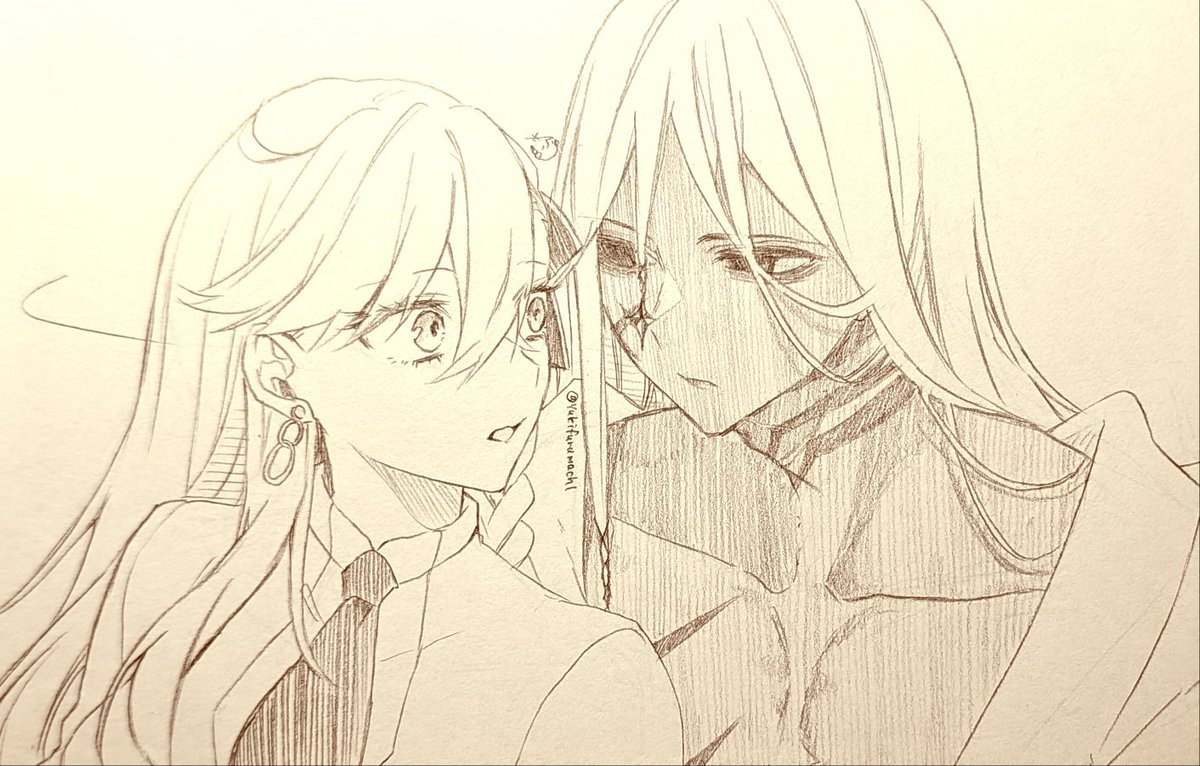 Yukifurumachl's tweet photo. 完成したらくがき(アズラオル)
振り返ったら思ったより近くに居た https://t.co/mO6YmMsSBp