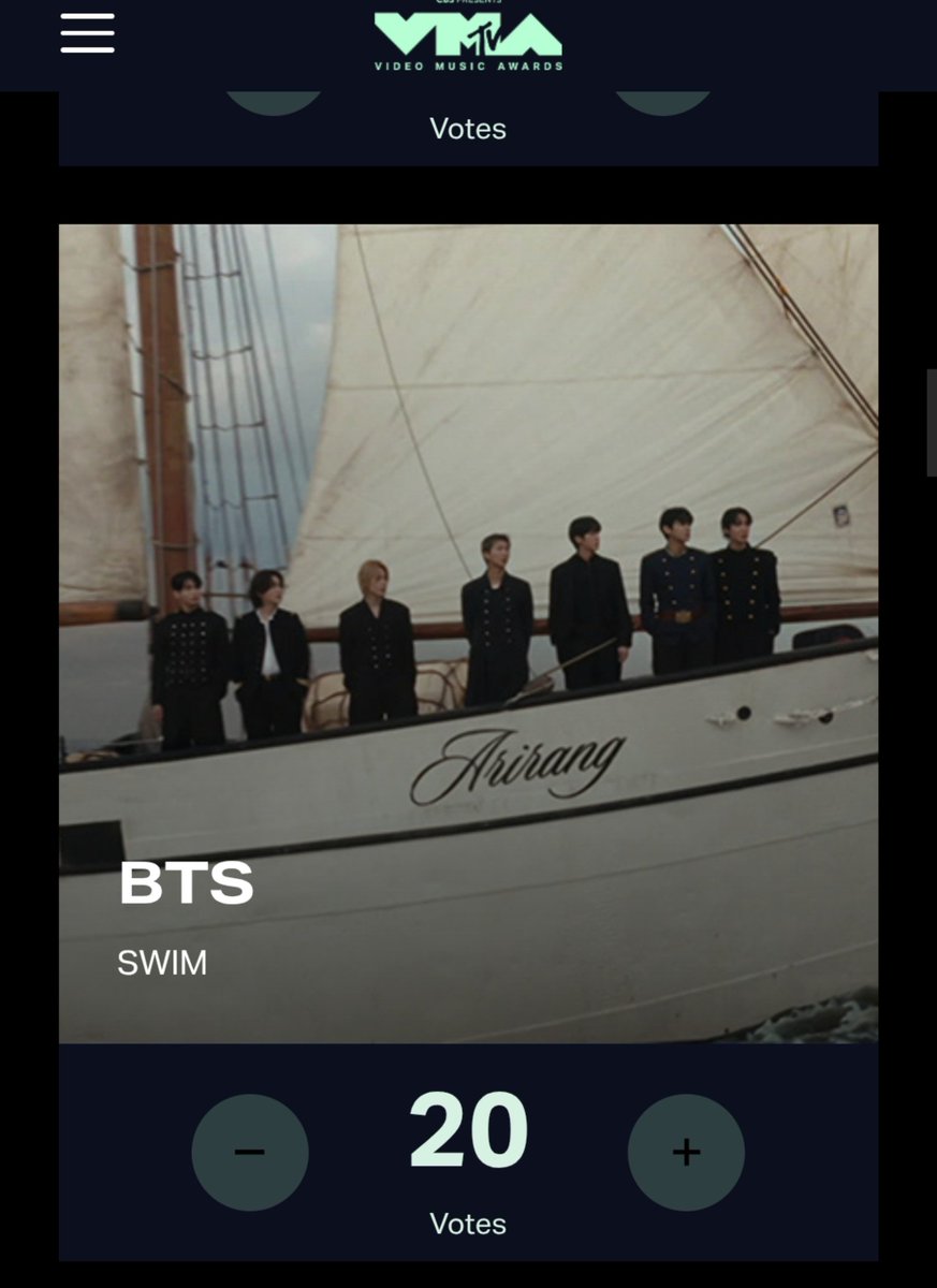 winnttaebear's tweet photo. DROP 1000 VMAS VOTING SCREENSHOTS 

✅️ Song Of The Year - SWIM
✅️ Best Kpop - SWIM

https://t.co/B4xNaZv1TZ https://t.co/PHycDweaJA