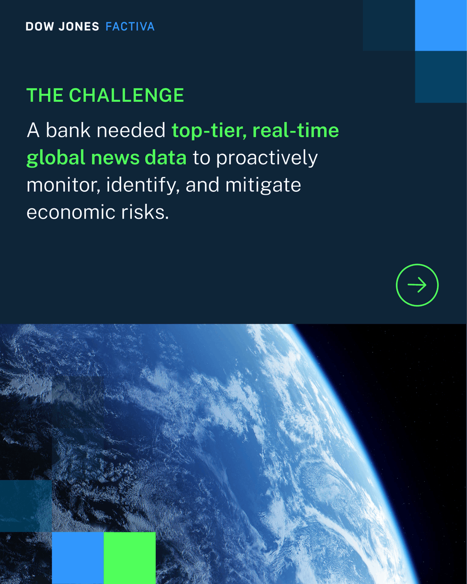 DowJones's tweet photo. To track macroeconomic risks, a top bank embedded Factiva AI Data Solutions into its tech—using dual AI models to scan global news in real time &amp; power critical decisions: 
https://t.co/ZSM87ZoWav https://t.co/0krT9kY6Kj