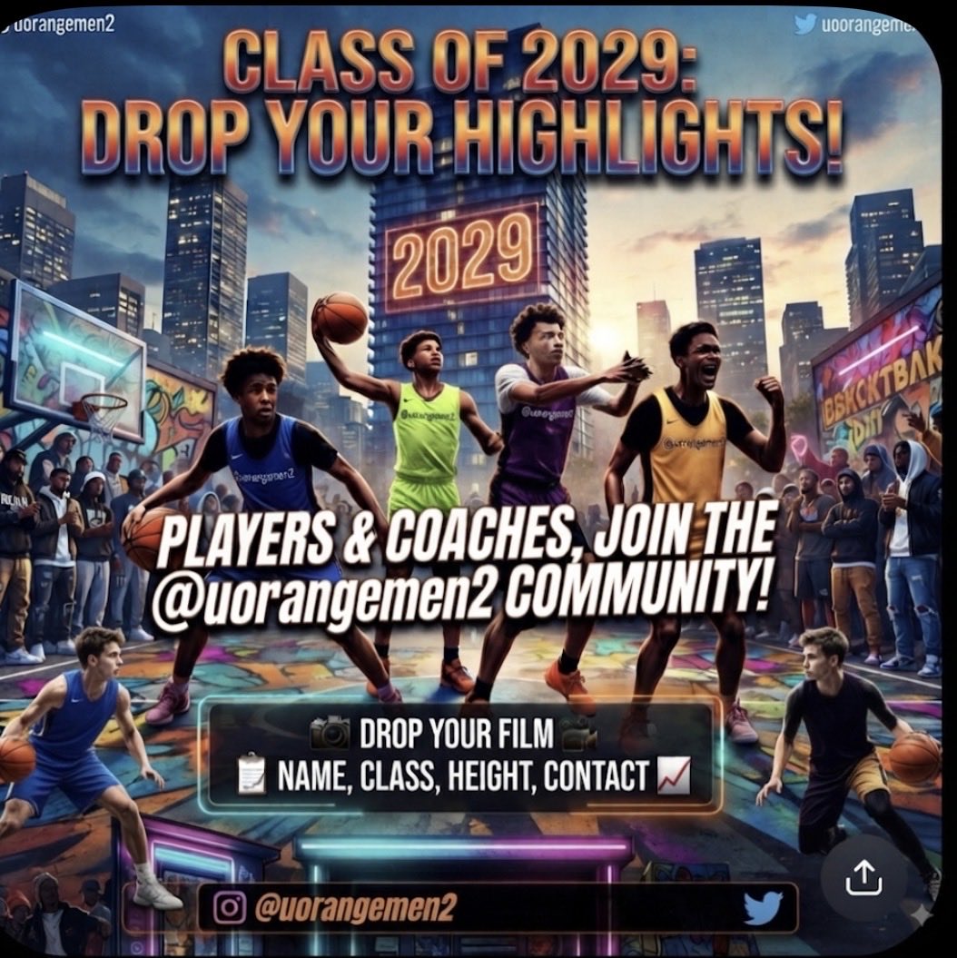 Uorangemen2's tweet photo. 🗣️Class of 2029! Want to get on college basketball coaches' radars early? 🚨🏀
Drop your highlights below build your resume:
📌 Name &amp; Grad Class
📌 Height &amp; School
📌 Travel Team Name
📌 GPA &amp; Email Address
Players &amp; Coaches, join the @uorangemen2 community! 📈🎥🏀🏀🏀🏀🤝💯💪 https://t.co/Eh4LxbtCdt