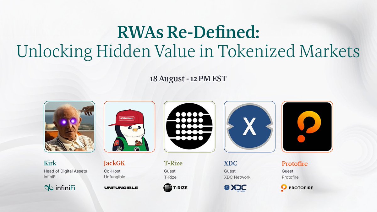 infiniFi's tweet photo. Starting in 45 Minutes. 

Tune in for this panel spaces where we will be discussing &amp; talking about unlocking hidden value in tokenized markets. https://t.co/KIkyj1COTz