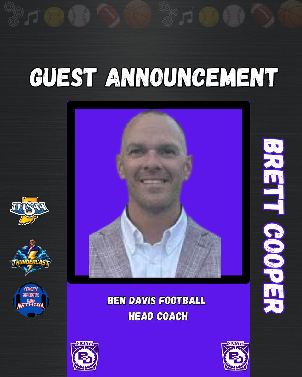 TcastOfficial99's tweet photo. New head coach of Ben Davis football Brett Cooper to join the Thundercast https://t.co/hDKpmtgD6B
