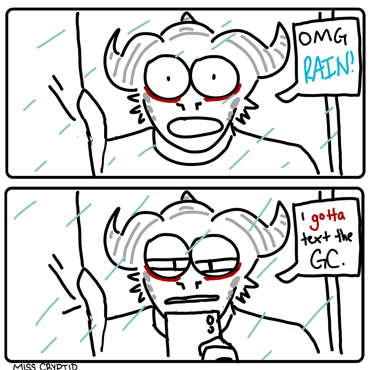 MissCryptidArt's tweet photo. Everytime, without fail https://t.co/6MQNeoSmF5