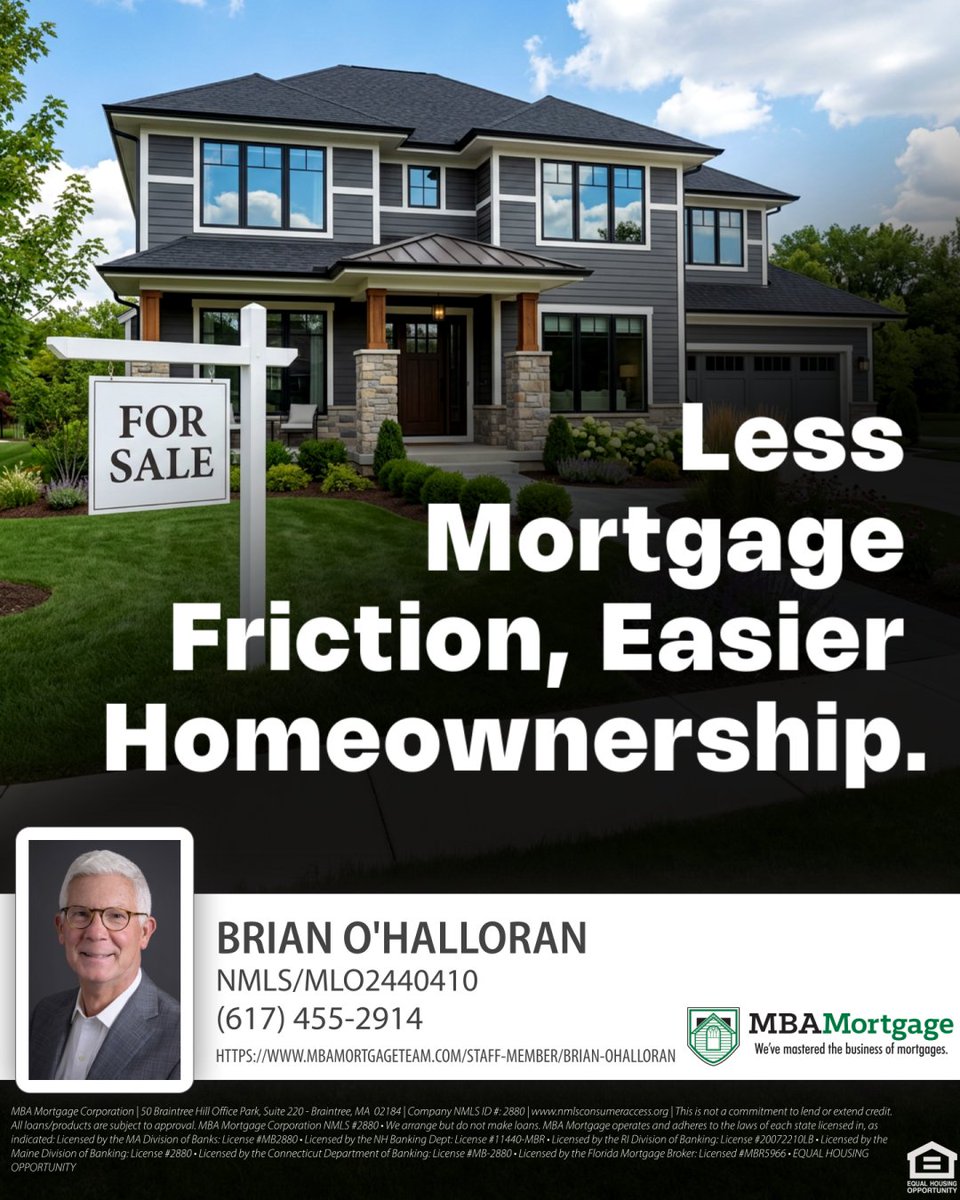 boha11oran's tweet photo. I get asked why mortgages feel so complicated—they don’t have to.  I cut through the paperwork, explain options in plain language, and keep your home loan moving with fewer delays and surprises.  First-time buyer or refinancing? Let’s make it easier.
#BostonRealEstate #MAHomes https://t.co/vE6ugFifZu