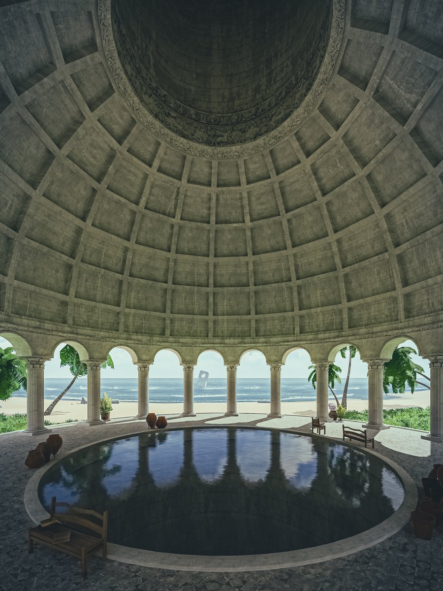 Neomance's tweet photo. Colonnade : Marble Pillars Reflected In Still Water
コロネード：静かな水面に映る大理石の柱

World : COLONNADE
Author : Plantotzco

#VRChat_world紹介 #Neo写真 https://t.co/58y1RjcNhu