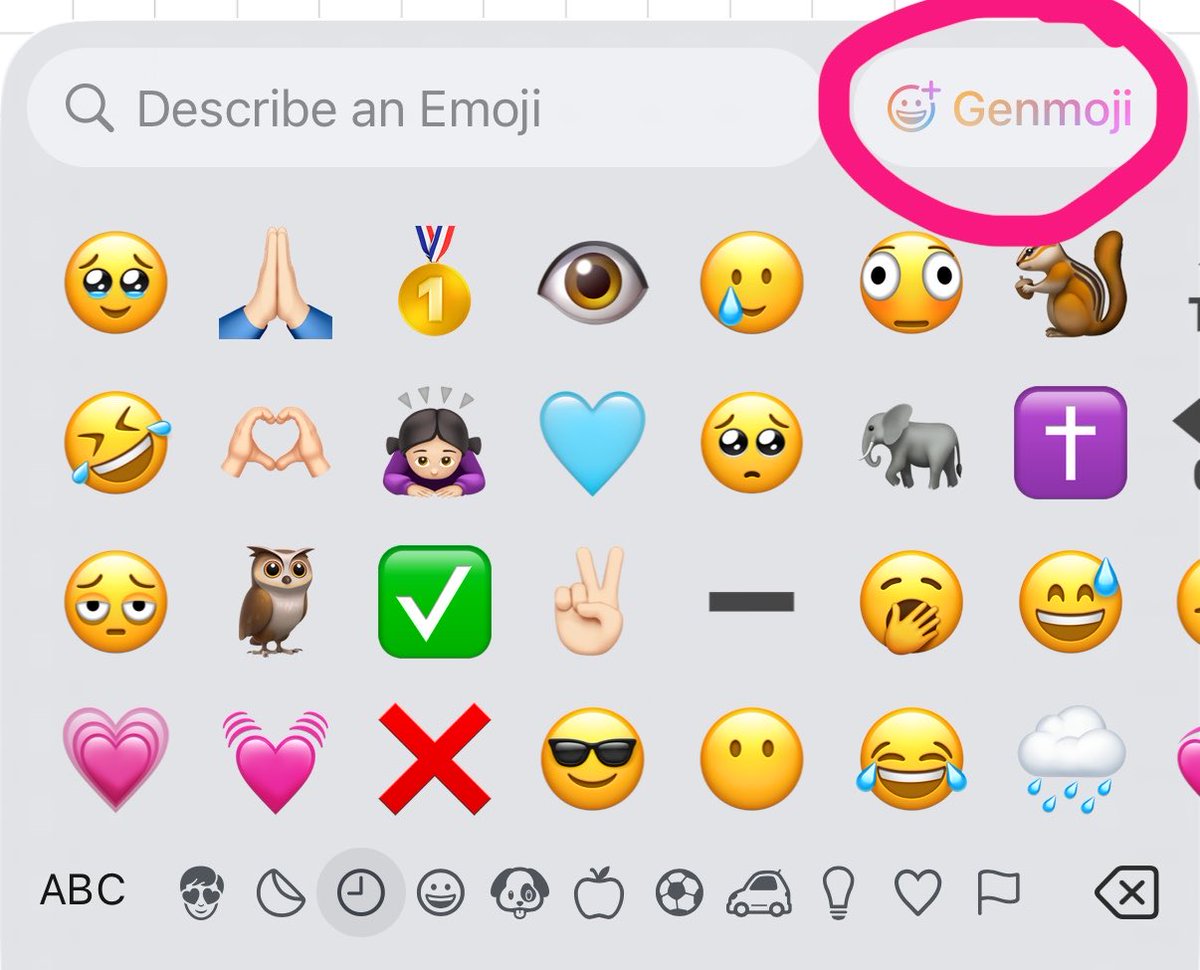 mewithhome's tweet photo. อันนี้น่าจะไม่ใช่ทริค แต่ใครเบื่อ emoji เดิมๆ เข้า genmoji ไปมิ้กรวมกันได้เลยตามความชอบ นี่ว่ามันสนุกดี อีโมจิไม่ซ้ำใครมากๆๆ https://t.co/CJDlOUYrct