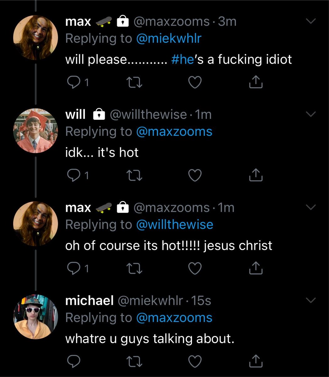 wheelerscleric's tweet photo. good thing mike didn’t overreact?!?!  #byler https://t.co/l5bbOI2eST