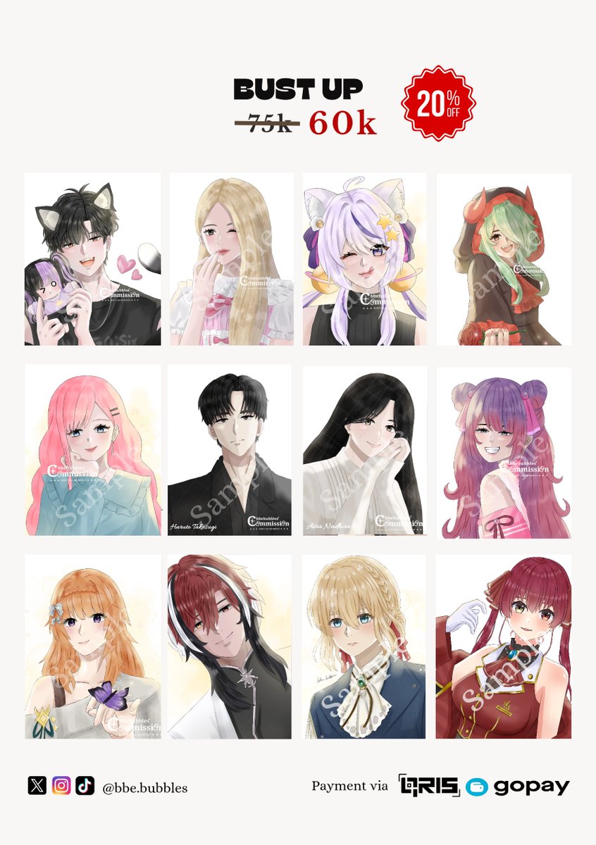 bbe_bubbles's tweet photo. Rt's &amp; likes are very appreciate ❣️

‼️ Disc20%‼️

Hello! I'm opening commissions local 🇮🇩 &amp; international🌍 !! with a 20% discount for only 5 slots

DM me if you interested or have any questions
Thank you so much 🌷💌

#commissions #artcommission #vgen #zonajajan #artidn https://t.co/DkwF0o59yf