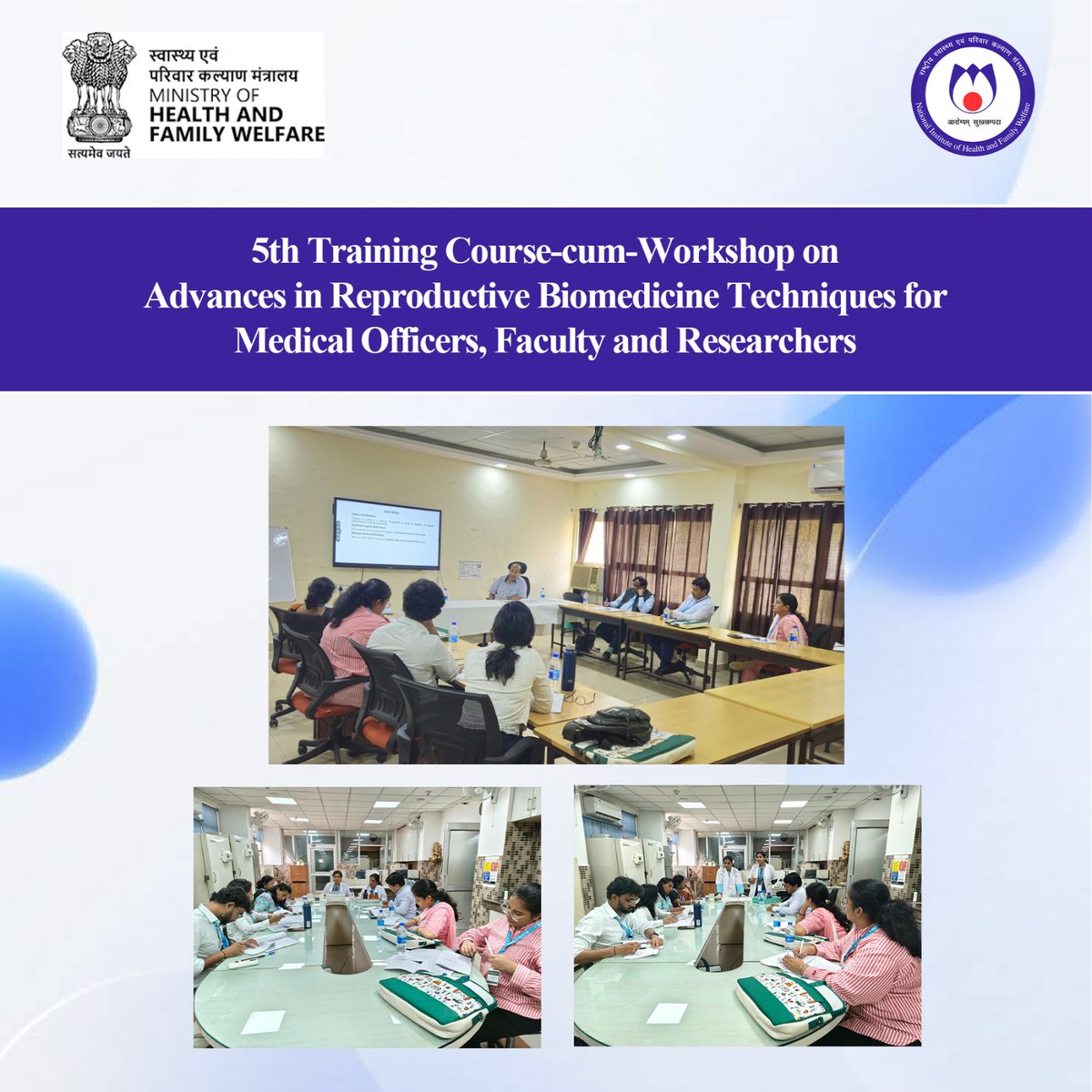 NIHFWofficial's tweet photo. The Department of Reproductive Biomedicine, NIHFW organised 5th Training Course-cum-Workshop on Advances in Reproductive Biomedicine Techniques for Medical Officers, Faculty &amp; Researchers, from 17-21 August 2026, under guidance of Dr. S. Ramachandra Rao, Course Coordinator, NIHFW https://t.co/7jnR4cSJqT