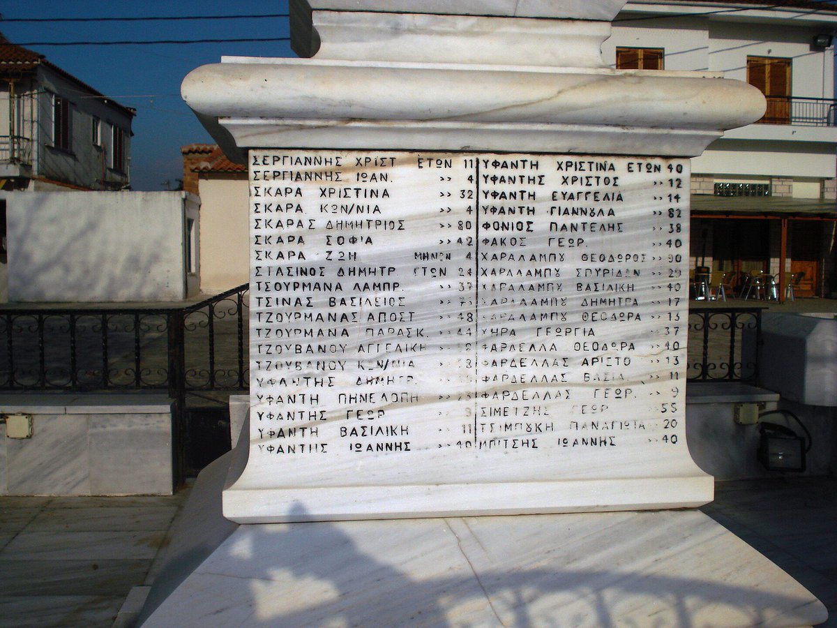 visegrad24's tweet photo. Greece commemorate the 83rd anniversary of the Massacre of Kommeno this Sunday.

On August 16th 1943, German forces entered the Greek village and murdered 317 civilians, among which were children under the age of 10.

No reparations were ever paid to the families of the victims. https://t.co/YBRutWtpN6