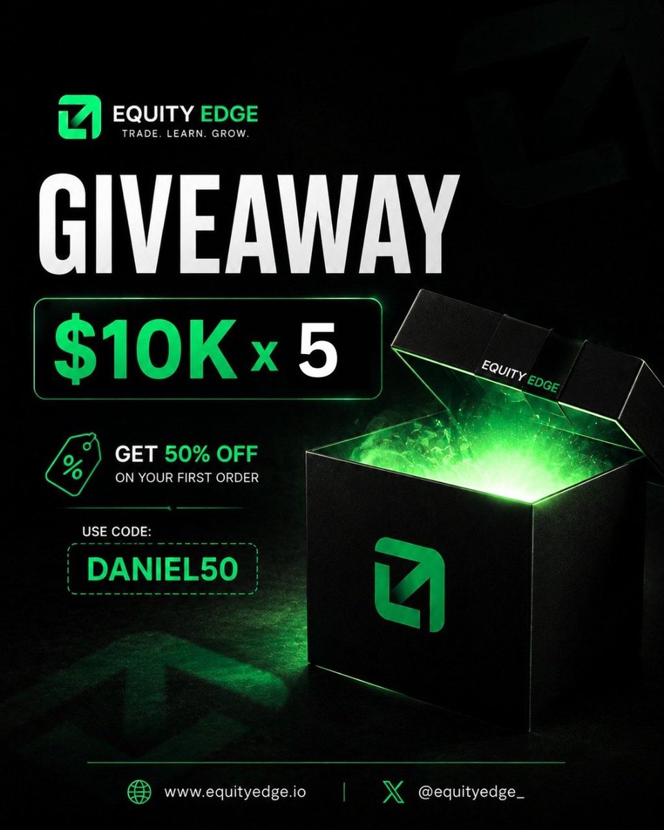 Dan_BabaFX's tweet photo. 🎁 $50,000 Equity Edge Account Giveaway! 🚨

Equity Edge is running some CRAZY discounts right now 👀
Check the quoted post 👇
How to enter:
1️⃣ Follow @Dan_BabaFX @Danieltrades @berkayglife @EquityEdgeUK @Agba_001 
2️⃣ Like & Retweet this post
3️⃣ Like & Retweet the quoted post
4️⃣ Pick a number 1–100 🎯
⏳ 72 HOURS

Your number could be the one👀