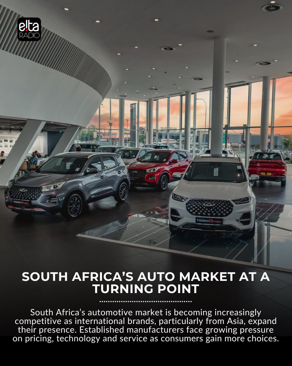 eitaradioza's tweet photo. South Africa’s auto market at a turning point

The shift presents both challenges and opportunities as the industry adapts to a more competitive market.

#eitaradio #eitanews #keepingyouinformed #thetownships1stvoice https://t.co/8hQHrxOFhA