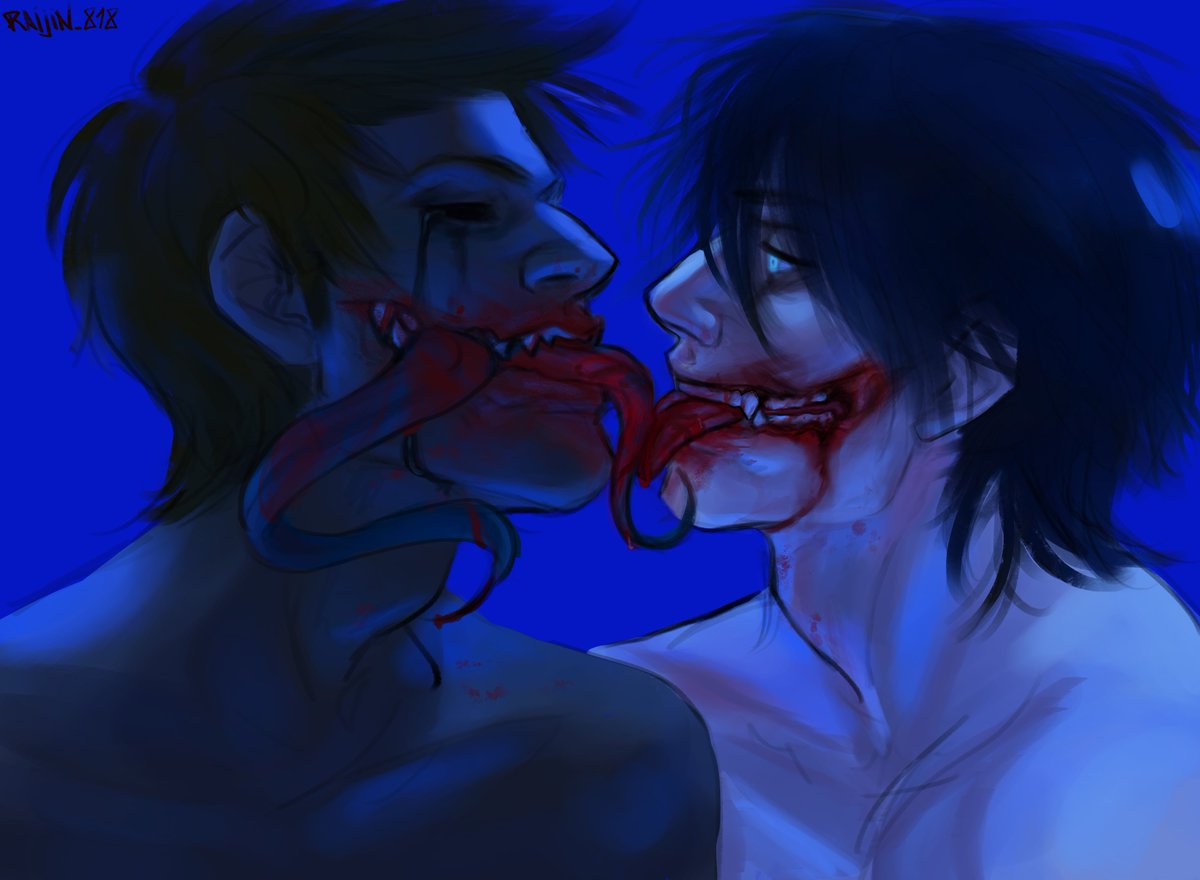 Raijin_39's tweet photo. A bloody kiss
#creepypasta #eyelessjack #jeffthekiller https://t.co/RnhKFwWvnP