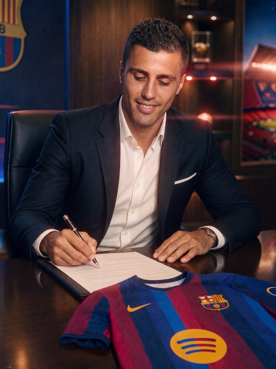 offsideopi_11's tweet photo. BARCELONA and MANCHESTER CITY have completed signing all formal documents for RODRI 💥🤝

RODRI has also arrived at BARCELONA to complete his medical and final signatures 💙❤️

#rodri #barcelona #messi #cancelo #fyp #football #barca #midfielder #transfer #viral #trending https://t.co/ghk1DQ0Rnm